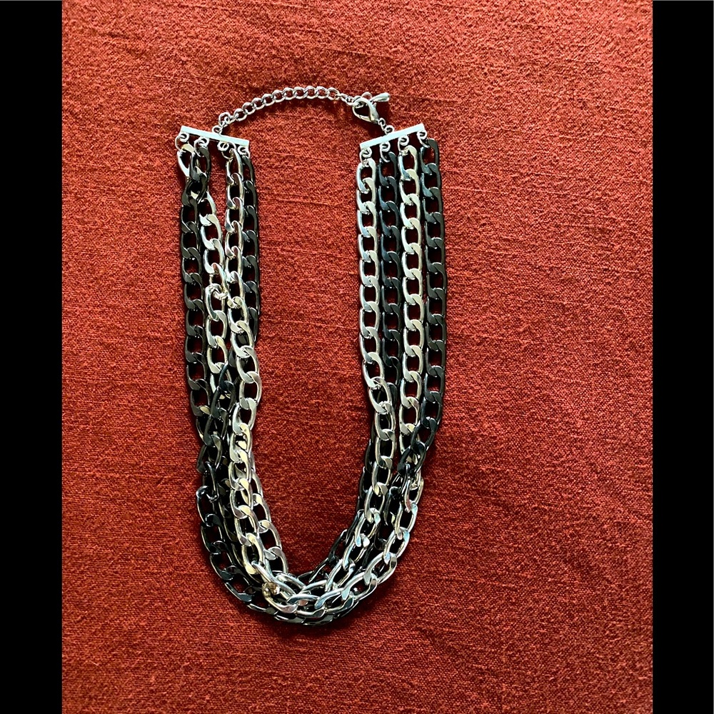 Multi Strand Statement Chain Necklace - image 3